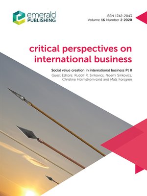 cover image of critical perspectives on international business, Volume 16, Number 2